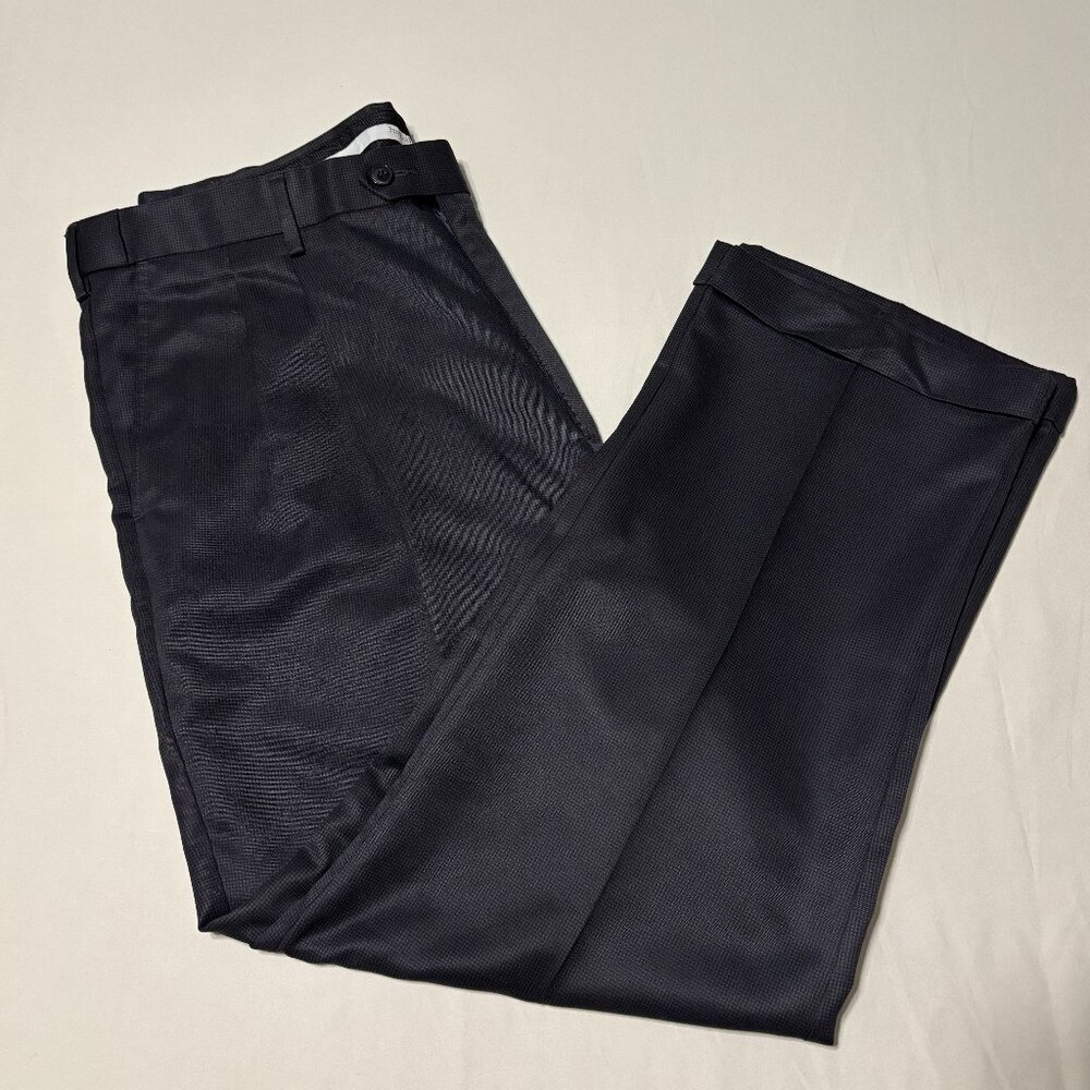 Perry Ellis Portfolio Men’s‎ Dress Pants 38x30 Gray Micro Check Pleated Cuffed